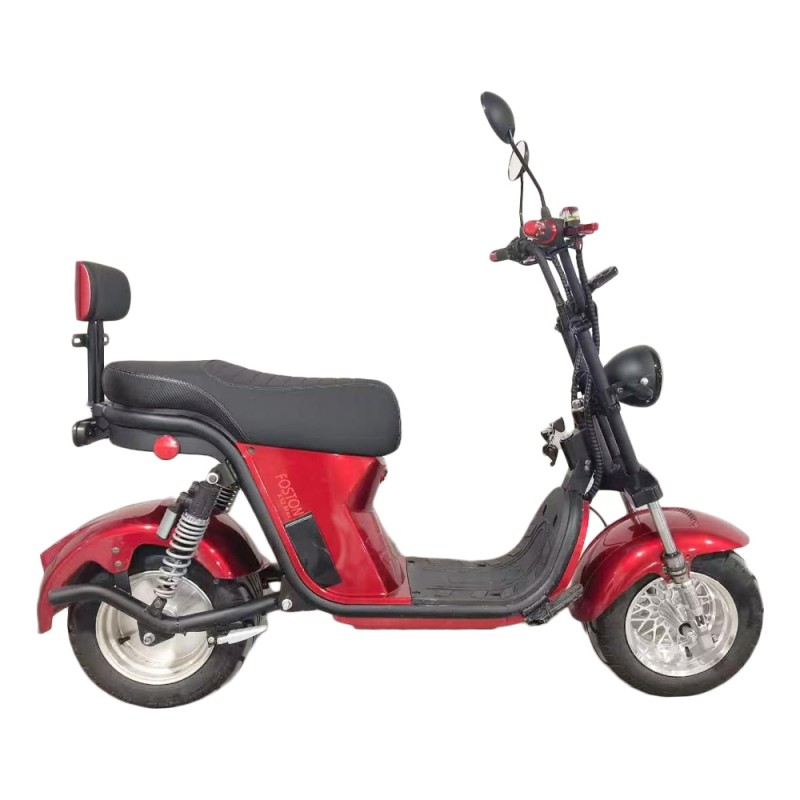 Foston X12 Max vermelha vista lateral com banco e encosto Foston X12 Max vermelha vista lateral com banco e encosto